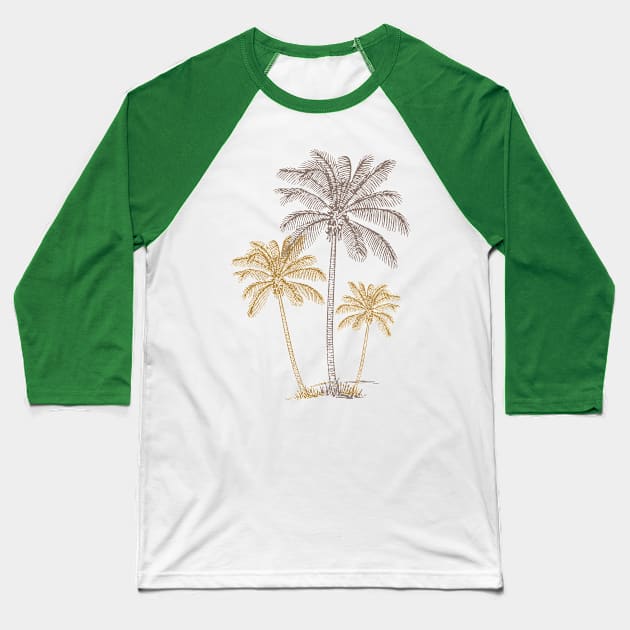 Retro vintage palm trees Baseball T-Shirt by Nano-none